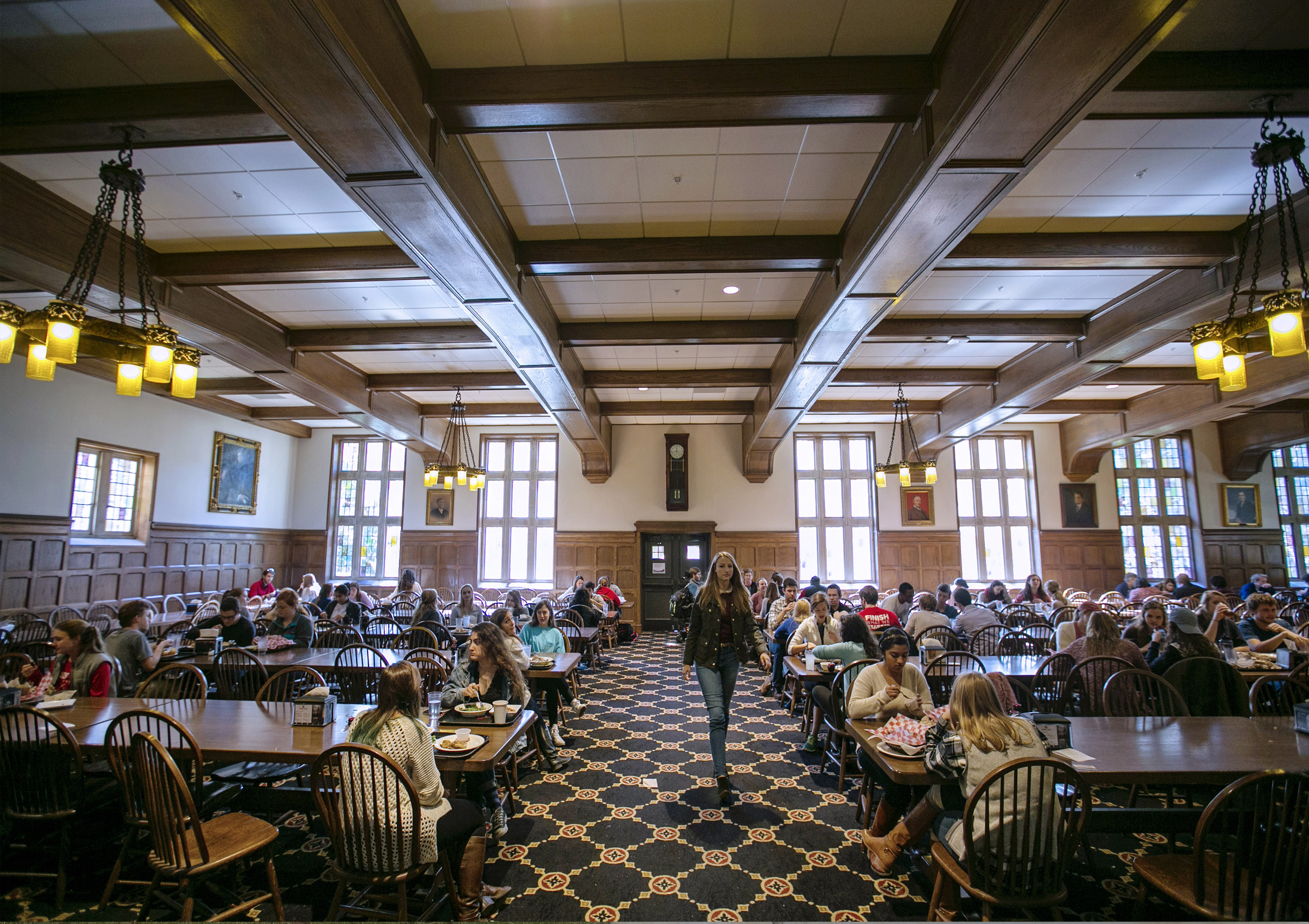 The main dining hall in the Catherine Burrow Refectory